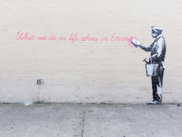 68th Str-38th Avenue Queens NYC-graffiti attributed to Banksy