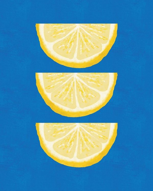 Lemon Wedges on Blue
